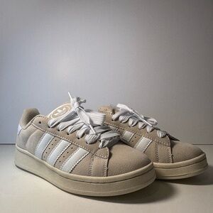Adidas Beige and White Women's Sneakers